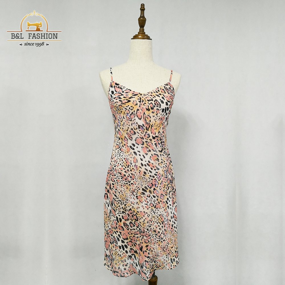 Classic Summer Women Casual Leopard Print Dress Women Hot Sale Women Leopard Print Dress