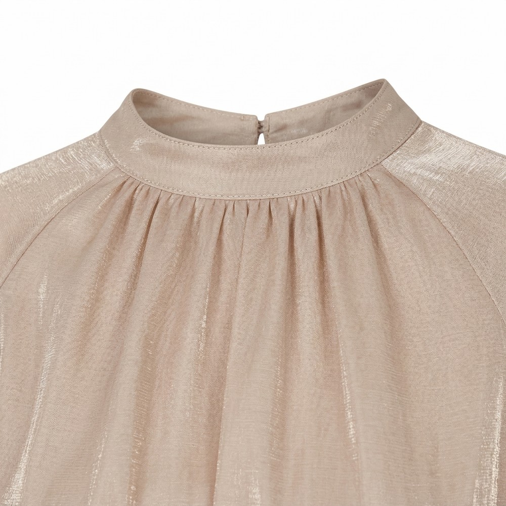 Luxury Champagne Satin Maxi Dress for Wedding Guest Abaya Muslim Clothes - Image 3