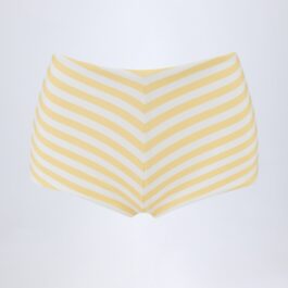 Factory OEM Butter Yellow Chevron Stripe High-Waist Swim Shorts